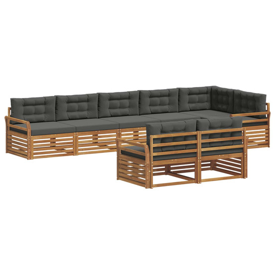 Ensemble de canapés d'extérieur 8 pcs naturel et anthracite