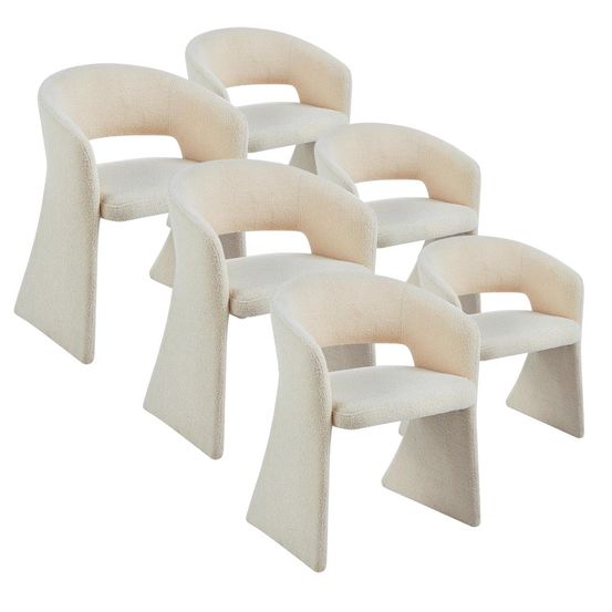 Lot de 6 chaises tissu bouclette