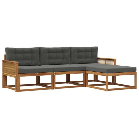 Ensemble de canapés d'extérieur 4 pc naturel et anthracite
