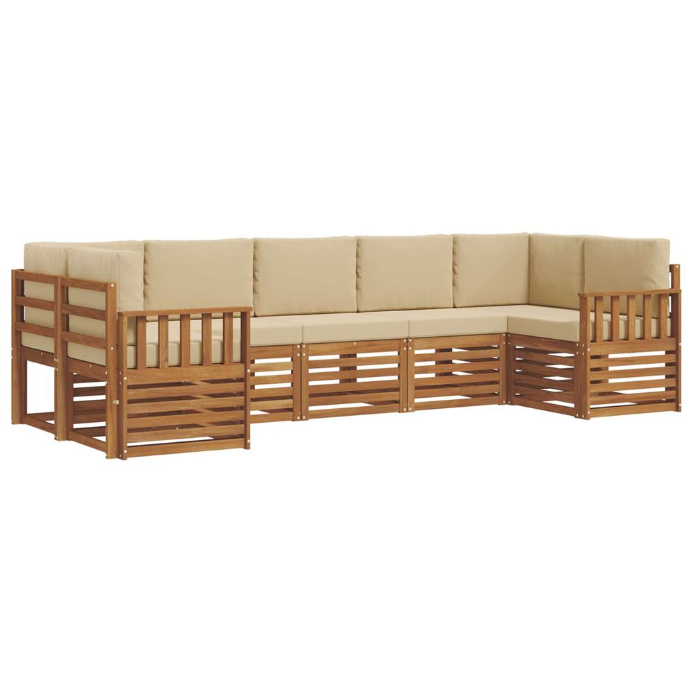 Ensemble de canapés d'extérieur 7 pc naturel et beige