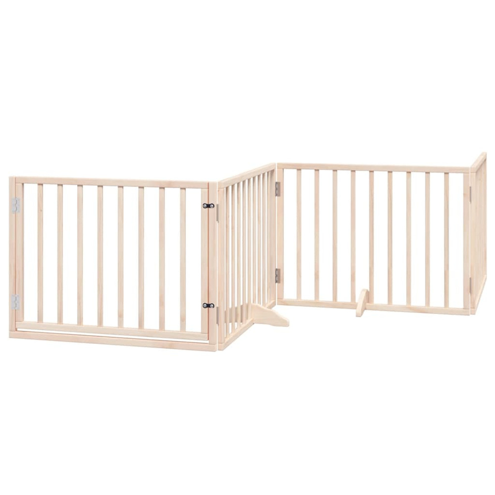 Barrière pour chien avec porte pliable 4 panneaux 320 cm bois de peuplier