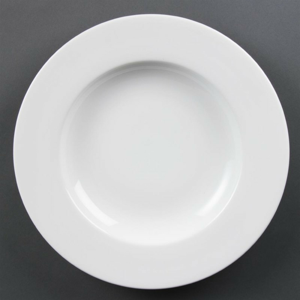 Assiettes à pâtes en porcelaine blanche 310 mm - lot de 4 - olympia