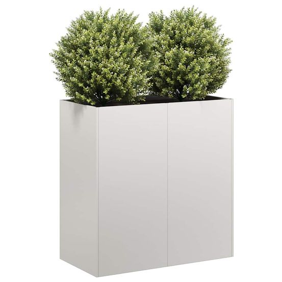 Jardinière surélevée acier inoxydable jardin potager plantes argenté 80x80cm