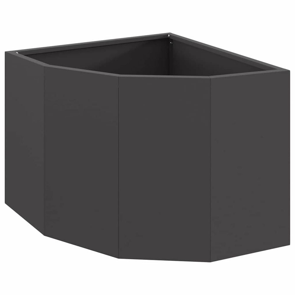 Jardinière d'extérieur d'angle noir 45 x 45 x 35 cm acier