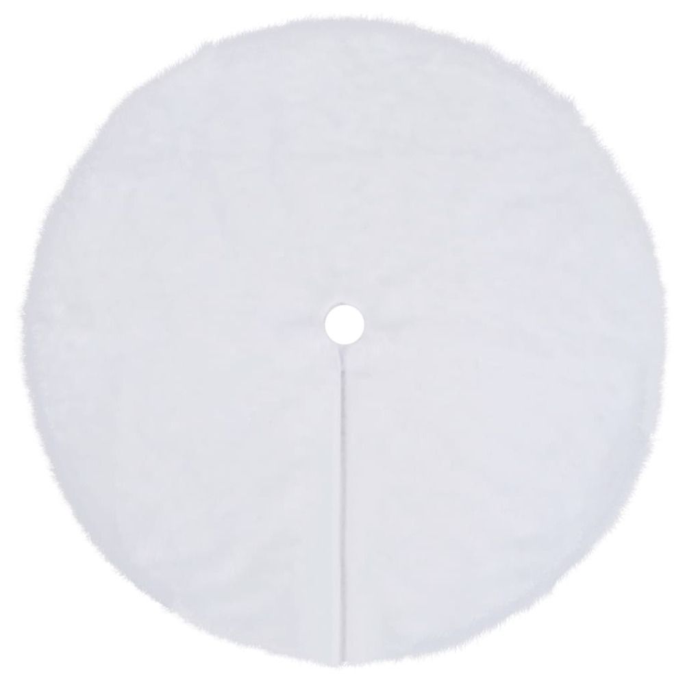 Jupe de sapin de noël blanche 90 cm en fausse fourrure