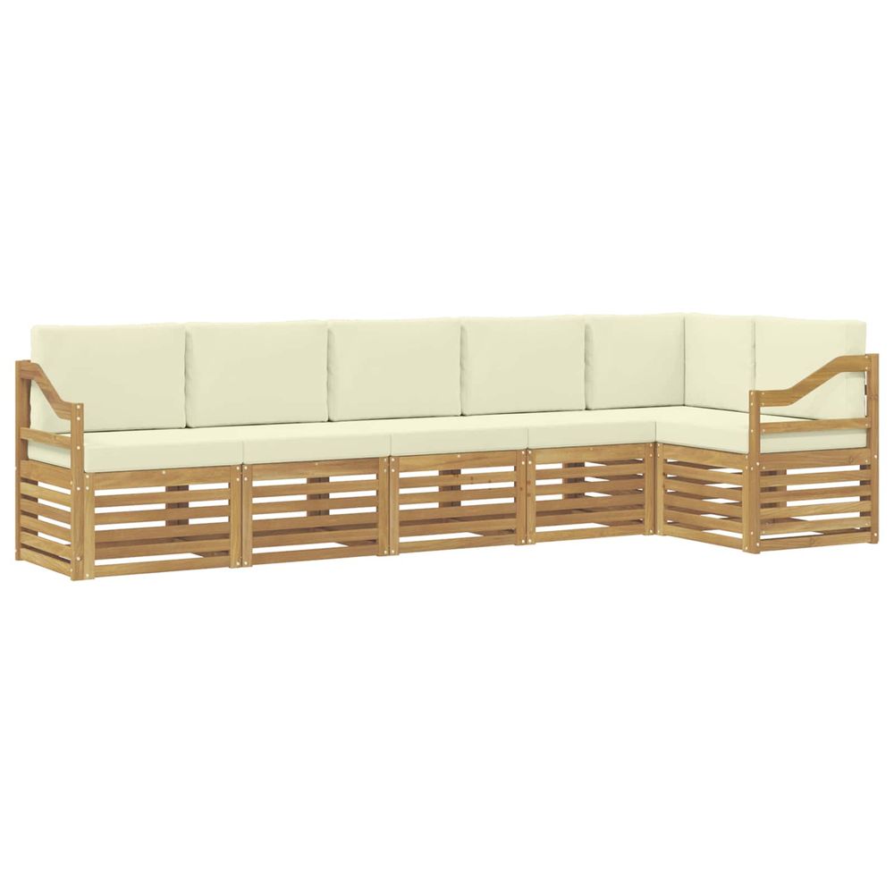 Ensemble de canapés d'extérieur 6 pc blanc et crème polyester