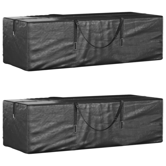 Sacs de rangement pour coussins de jardin 2 pcs noir