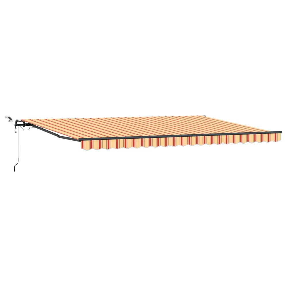 Auvent rétractable jaune et orange 500 × 350 cm polyester