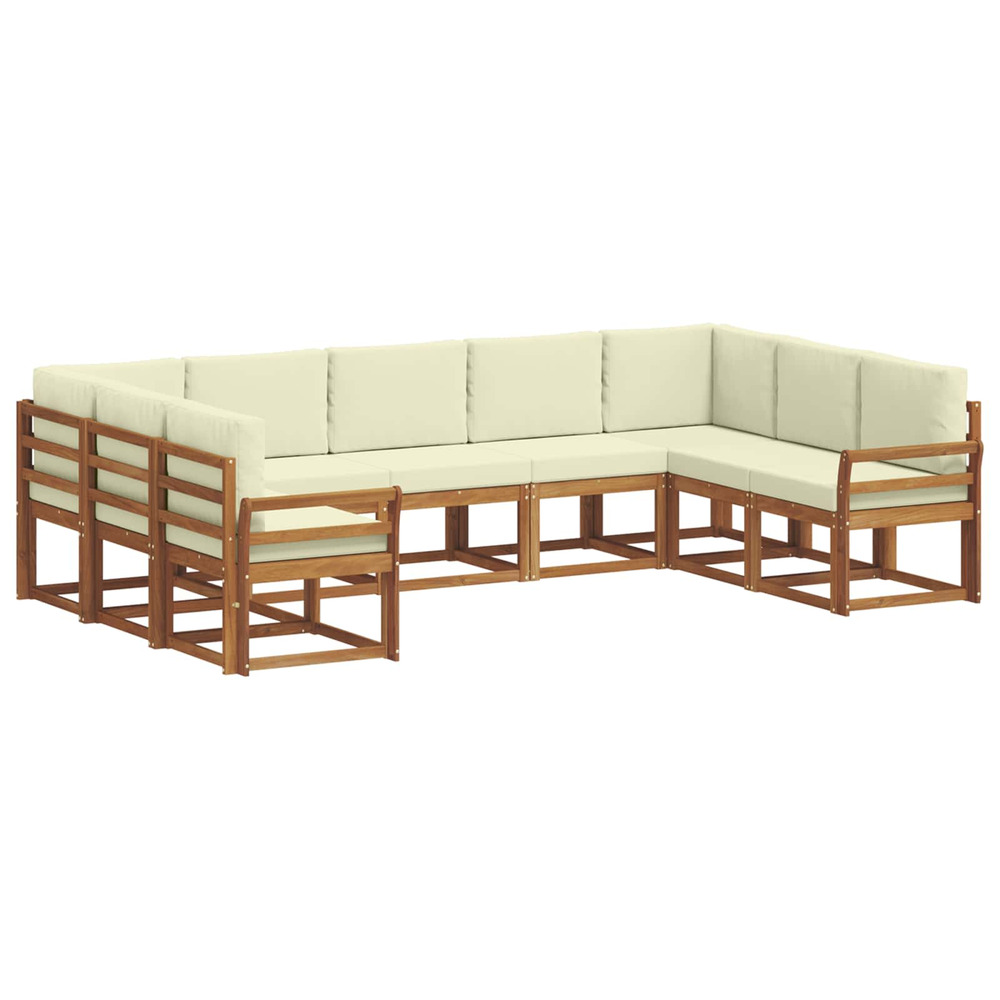 Ensemble de canapés d'extérieur 9 pcs naturel et crème