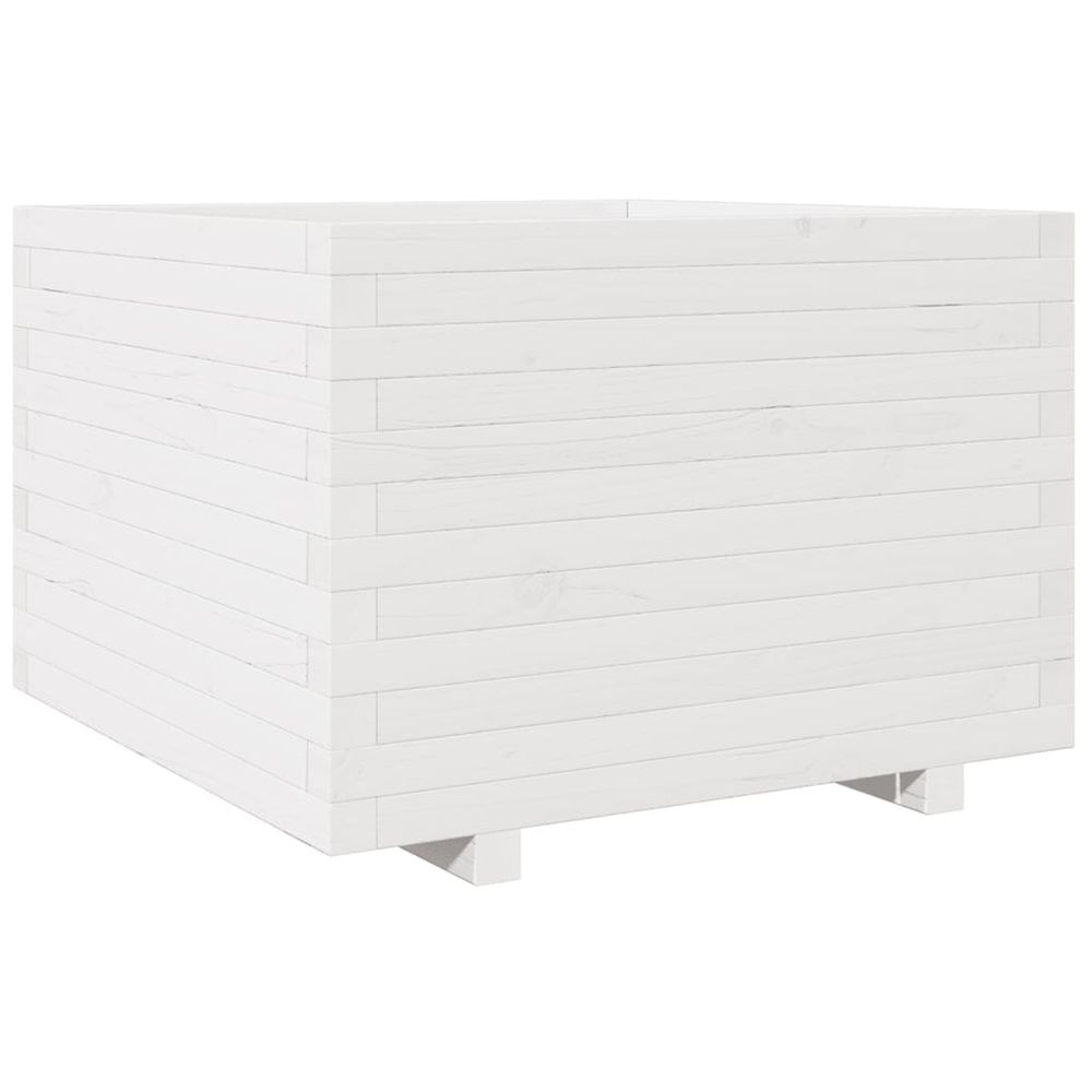 Jardinière d'extérieur blanc 70x70x49,5 cm bois de pin massif