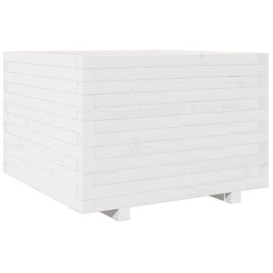 Jardinière d'extérieur blanc 70x70x49,5 cm bois de pin massif
