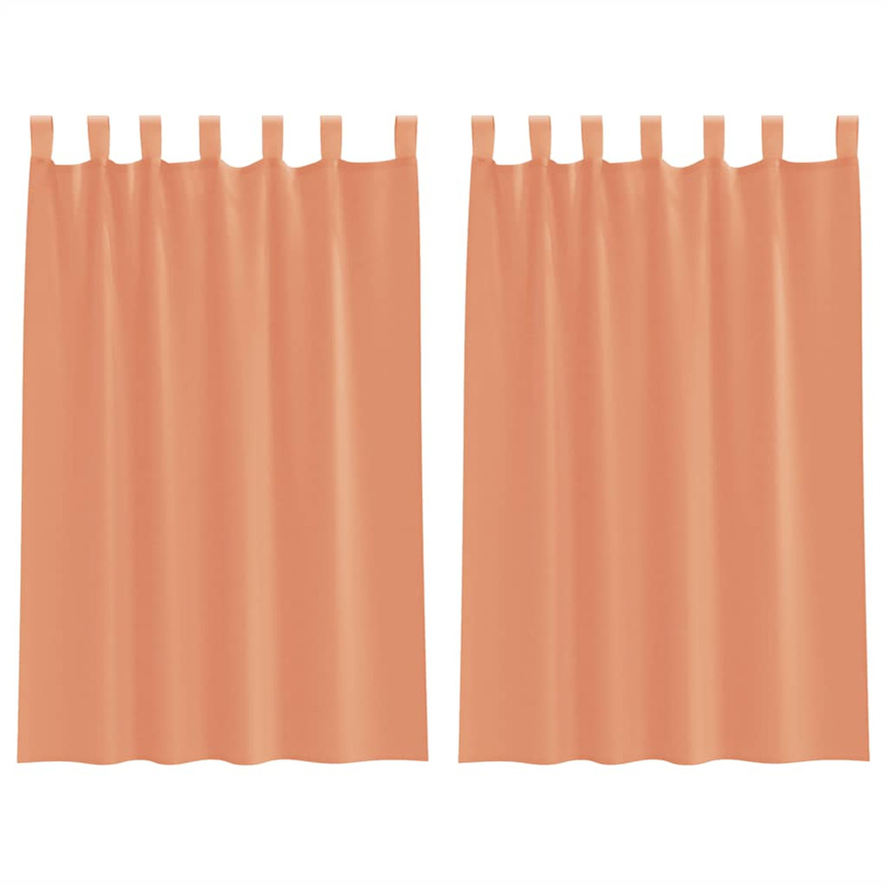 Rideaux en voile avec boucles 2 pcs terre cuite 140x175 cm