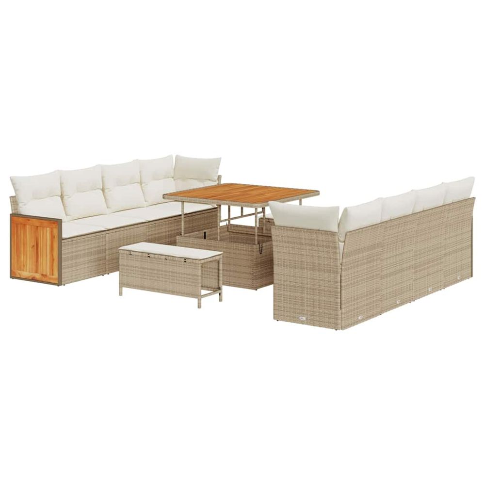 Ensemble de canapé de jardin beige et crème 231 x 224 x 85 cm