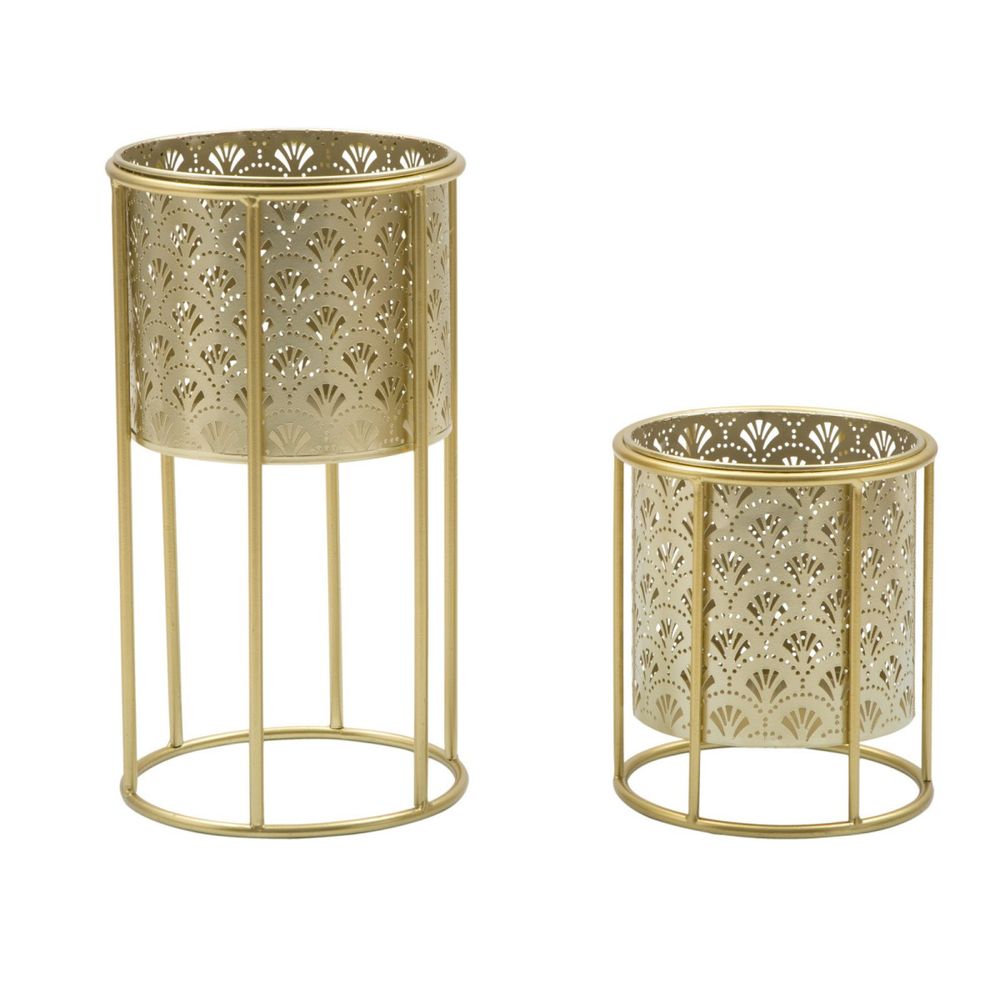 Lot de 2 cache-pots sur pied 