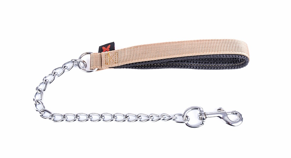 Martin sellier - laisse en chaîne pour chiens en nylon martin sellier - collection nylon uni - laisse avec une poignée confort