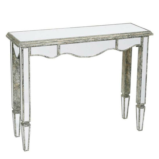 Console tiroirs bois miroir 110x34x85cm