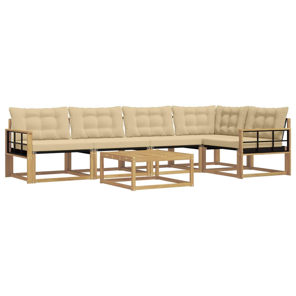 Ensemble de canapés d'extérieur 6 pc blanc et beige