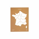 Carte en liège - woody map naturel france / 60 x 45 cm / blanc / sans cadre