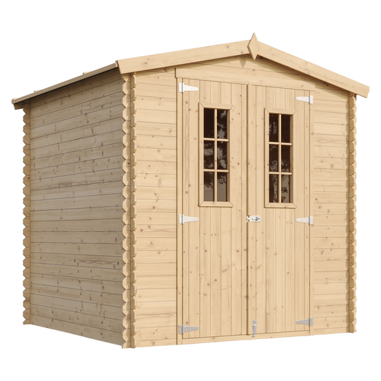Abri de jardin en bois 3,53 m² - h218 x 216 x 206 cm - atelier rangement outils et vélos - avec sol imprégné - m343c+m343g