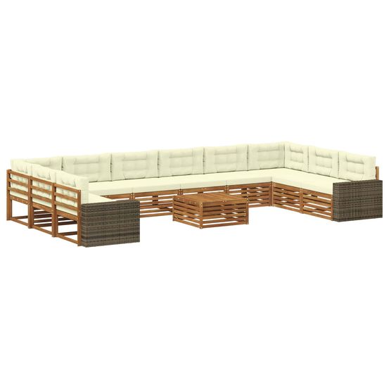 Ensembles de canapés 11 pc bois d'acacia massif