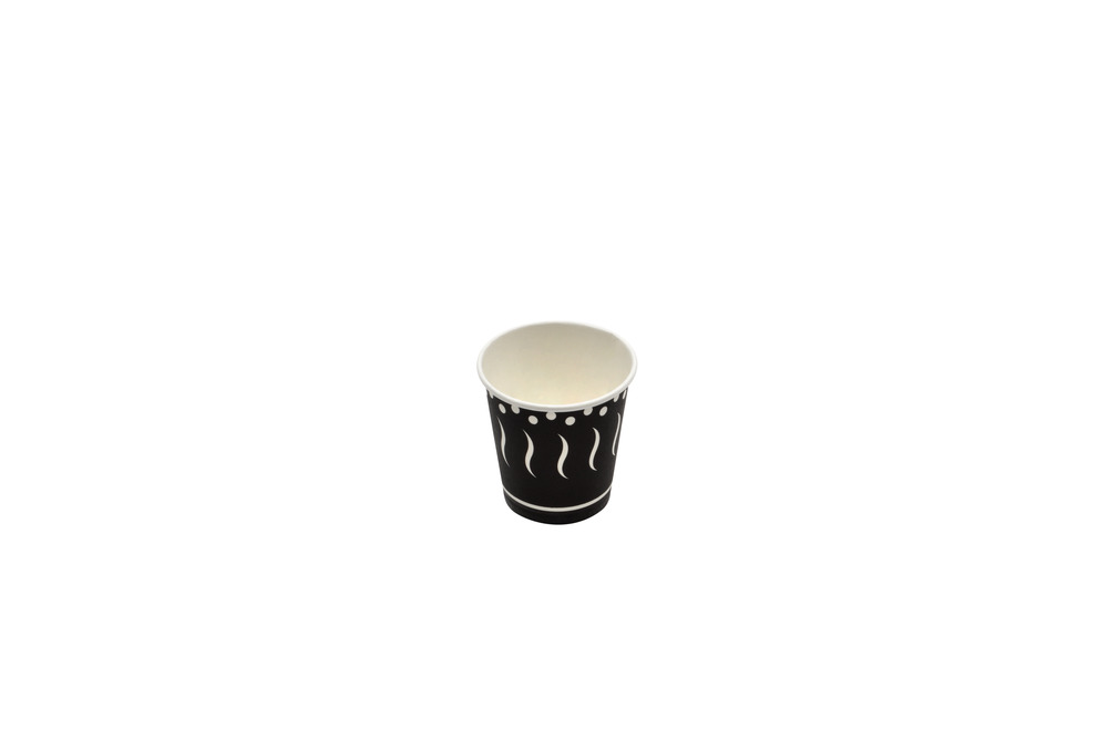 Gobelet en carton noir décoré 90 ml - 1000 unités - betik