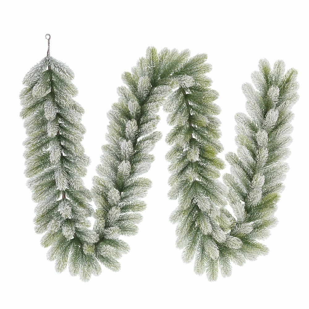 Black box trees nagoya guirlande enneigée - guirlande de noël l270 cm - vert givré