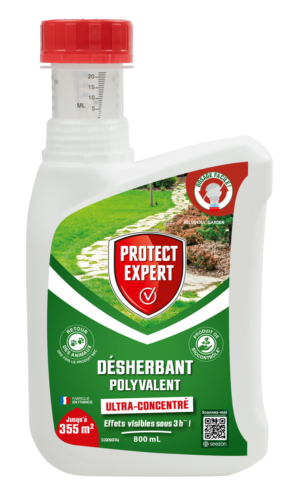 Protect expert désherbant ultra concentré - polyvalent - effets visibles sous 3h - 800ml - jusqu’à 355m² traités proherbiou800