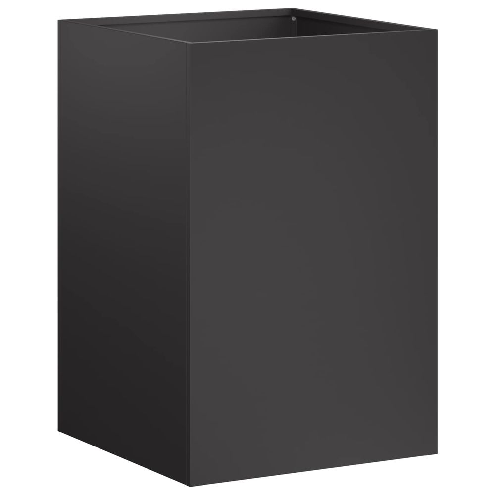 Cache-pot de jardin noir 40 x 40 x 60 cm acier laminé à froid