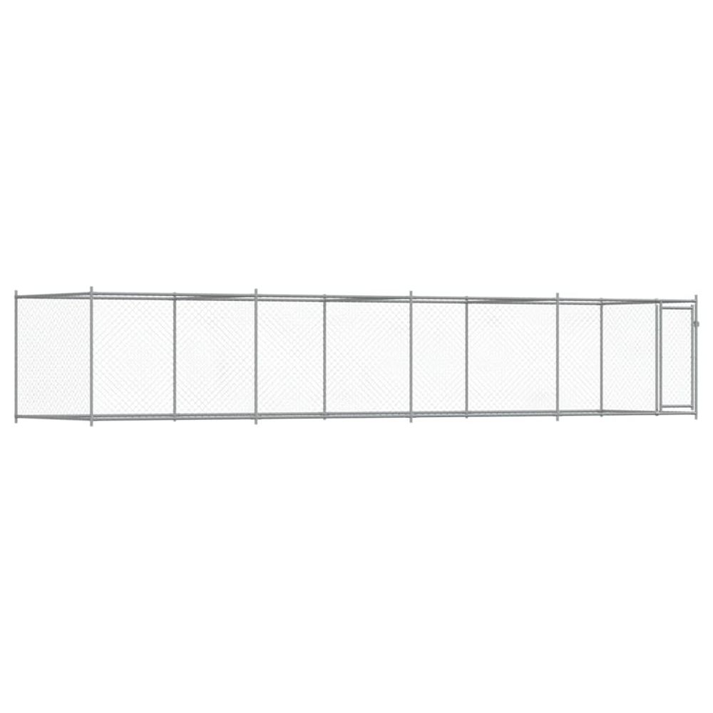 Cage pour chien avec porte gris 8x2x1,5 m acier galvanisé