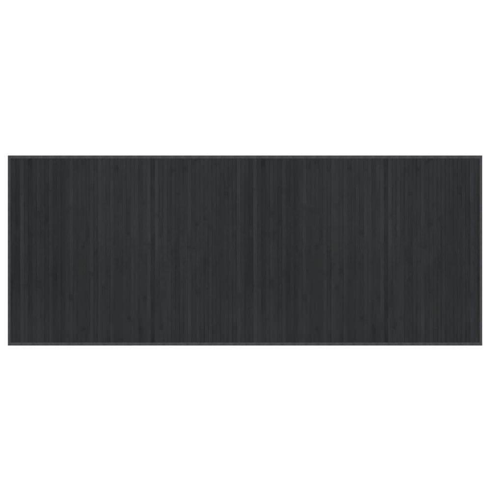 Tapis rectangulaire gris 80x200 cm bambou