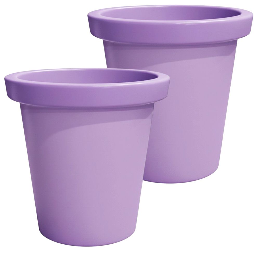 Pot de fleurs rond xxl delight 420l- lot de 2 - plast'up rotomoulage