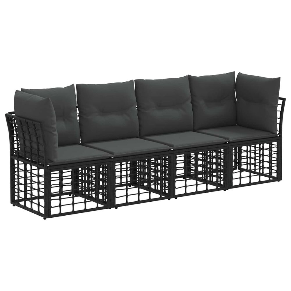 Ensemble de canapés d'extérieur noir polyester