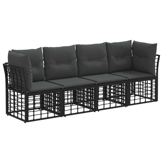 Ensemble de canapés d'extérieur noir polyester