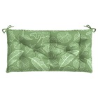 Coussin de banc de jardin motif de feuilles 110x50x7 cm tissu