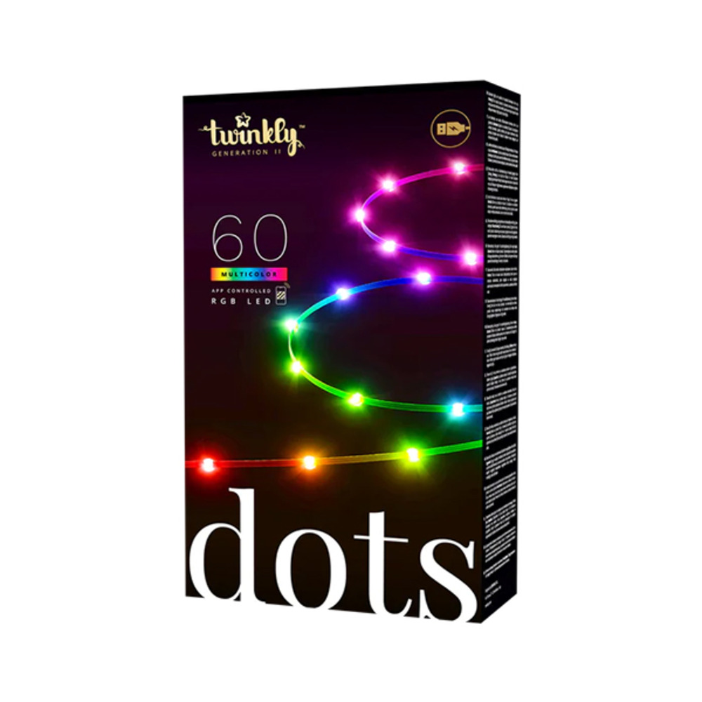 Twinkly dots – guirlande lumineux flexible connectée avec 60 leds rgb - 3m