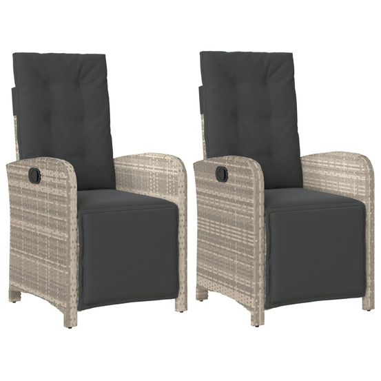 Chaises inclinables de jardin lot de 2 avec repose-pied rotin