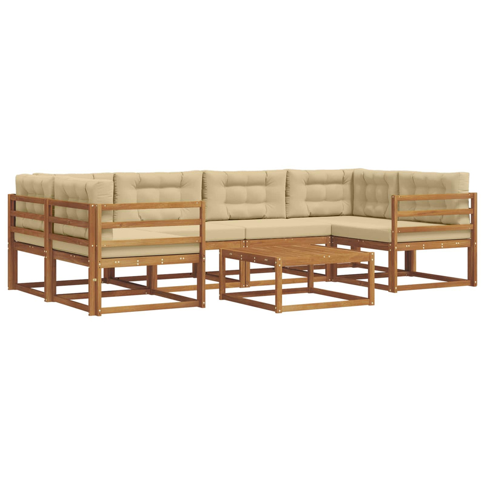 Ensemble de canapés d'extérieur 7 pcs naturel et beige