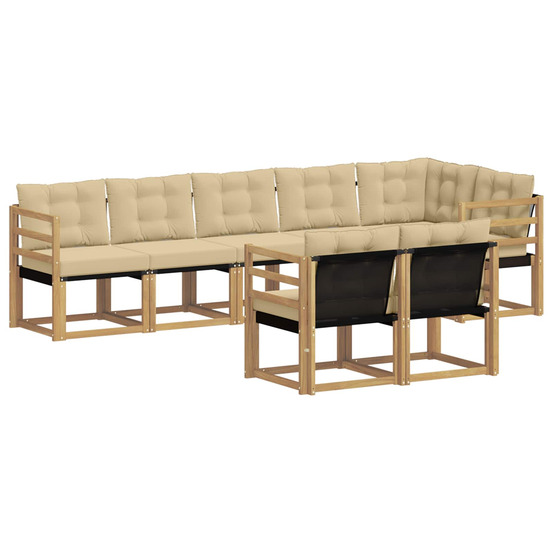 Ensemble de canapés d'extérieur 8 pcs blanc et beige