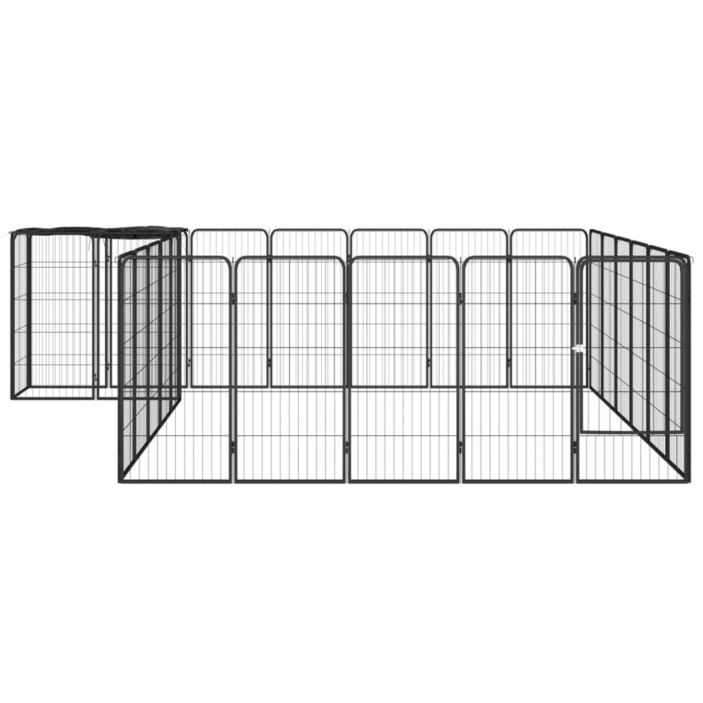 Parc pour chien 26panneaux noir 50x100cm acier enduit de poudre