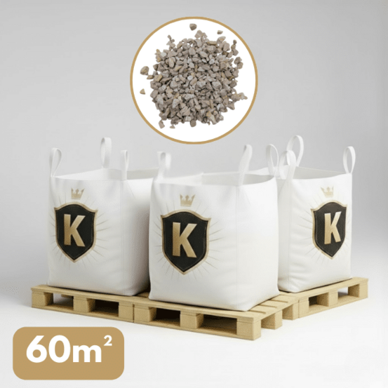 Gravillons calcaire blanc 6/16 mm – pack 3 big bag +/- 1,5t – 60 m²