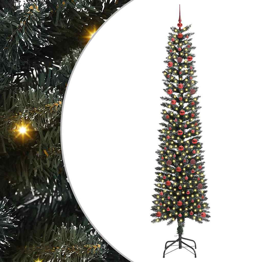 Sapin de noël artificiel vert 240 cm pvc, plastique et acier
