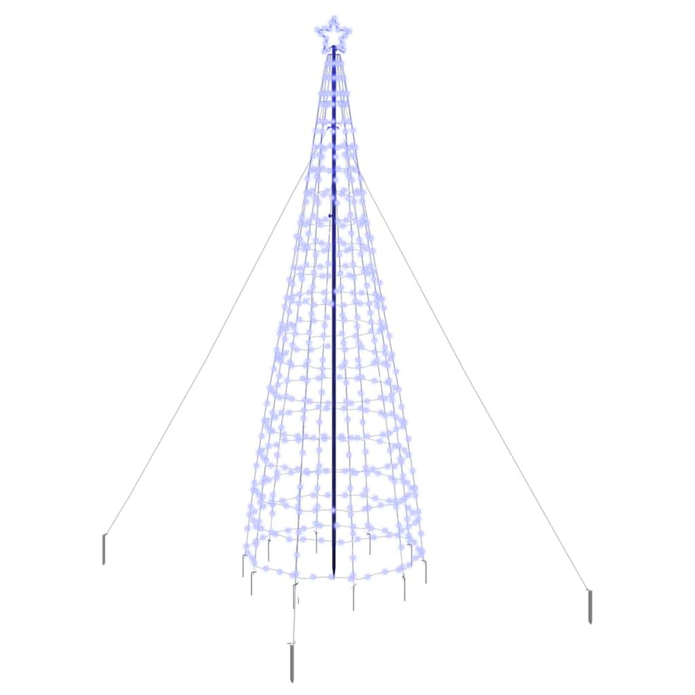 Arbre de noël led avec piquets au sol bleu 400 cm fer