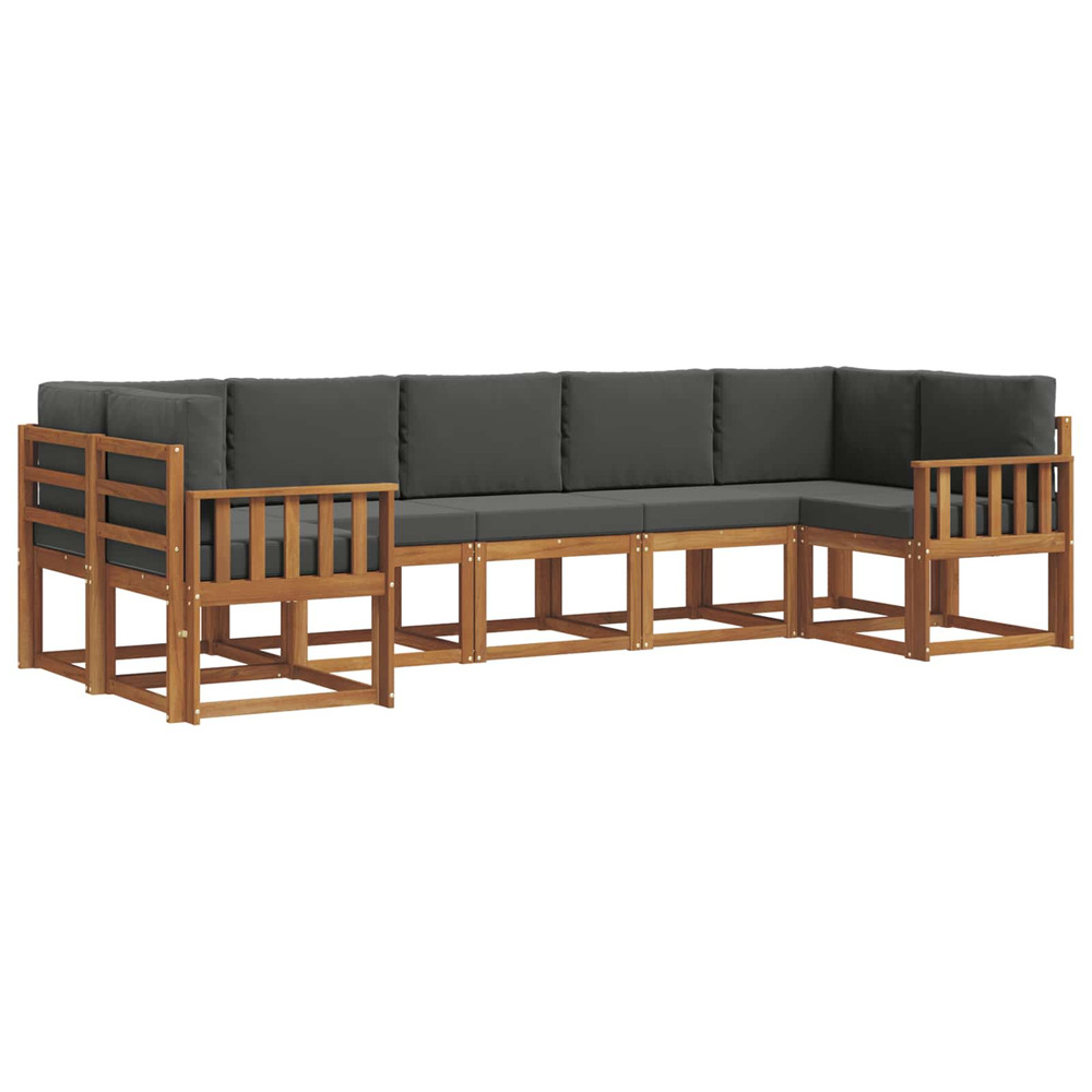 Ensemble de canapés d'extérieur 7 pcs naturel et anthracite