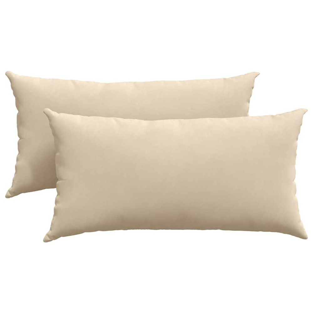 Coussins de canapé 2 pcs crème 80 x 40 cm tissu