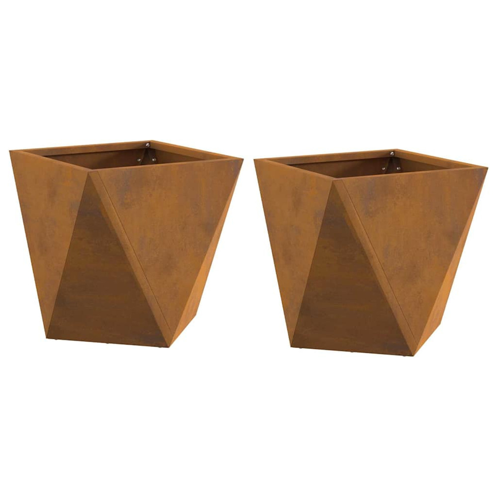 Jardinière d'extérieur 2 pcs rouillé 30 x 30 x 30 cm