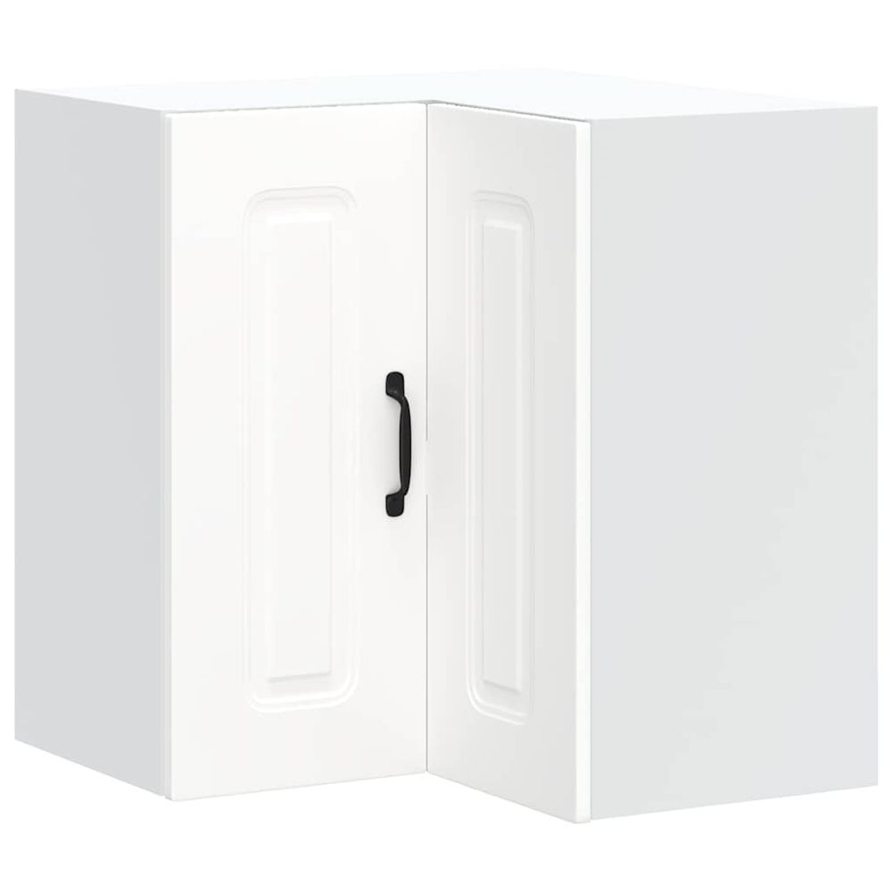 Armoire murale d'angle de cuisine kalmar blanc bois ingénierie