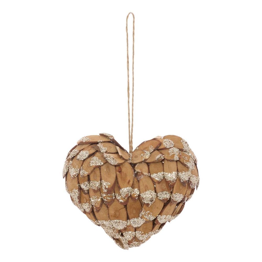 Suspension de sapin rondin boule ou cœur 9 cm