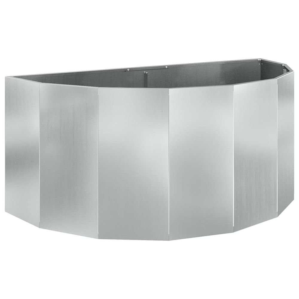 Jardinière argent 120 x 60 x 50 cm acier galvanisé