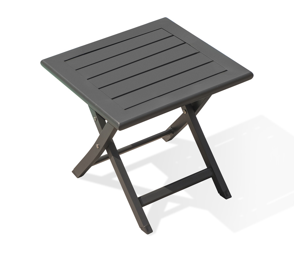 Table basse de jardin pliante en aluminium anthracite marius