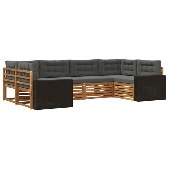 Ensemble de canapés d'extérieur 6 pcs naturel et anthracite